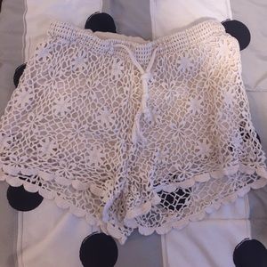 Adam Levine white mesh shorts